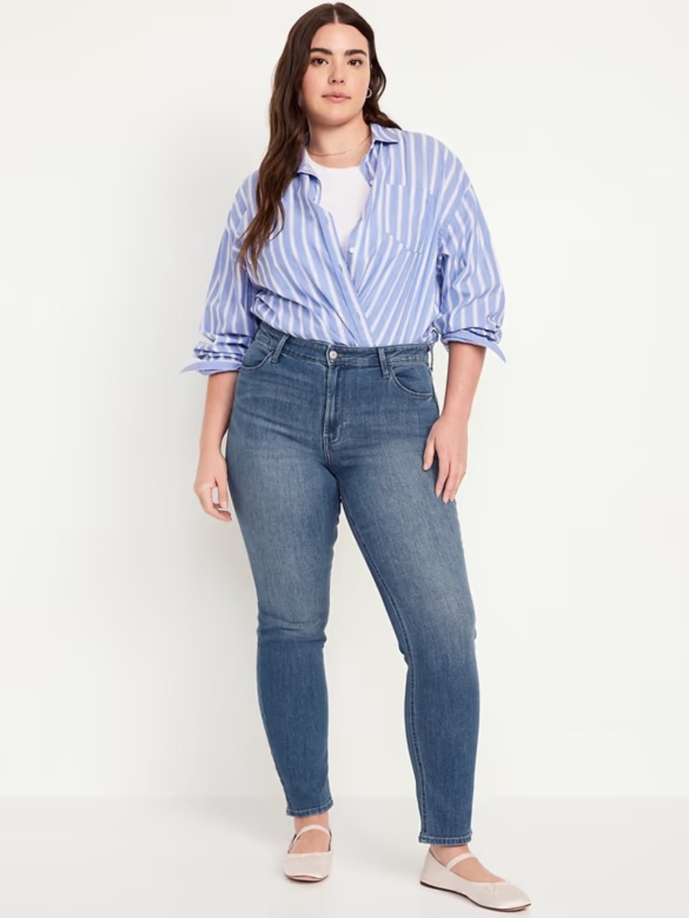 Old Navy High-Waisted Wow Straight Ankle Jeans, Medium Wash, Size 20 Short